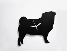 Pug Dog - Wall Clock Silhouette - thumbnail 1