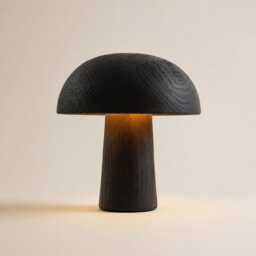 Wood Table Lamp, Minimal Nordic Living Room, Handmade Sculpture, Mid-Century, Desk Design - thumbnail 3