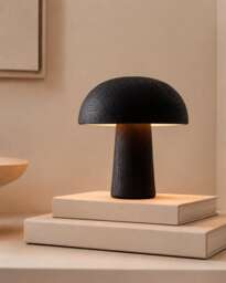 Wood Table Lamp, Minimal Nordic Living Room, Handmade Sculpture, Mid-Century, Desk Design
