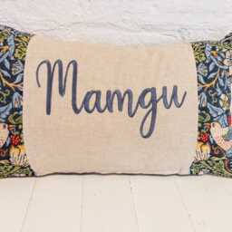 William Morris Strawberry Thief Tapestry Mother's Gift, Personalised Cushion, Gift For Mum - thumbnail 3