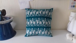 Handmade Knitted Dressage Image Cushion Cover With Infill