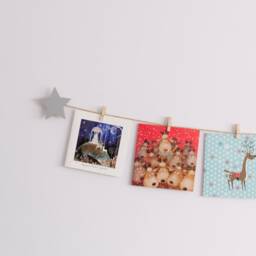 Silver Star Christmas Card Display, Festive Wall Hanging, Holiday Hanger Decoration - thumbnail 3