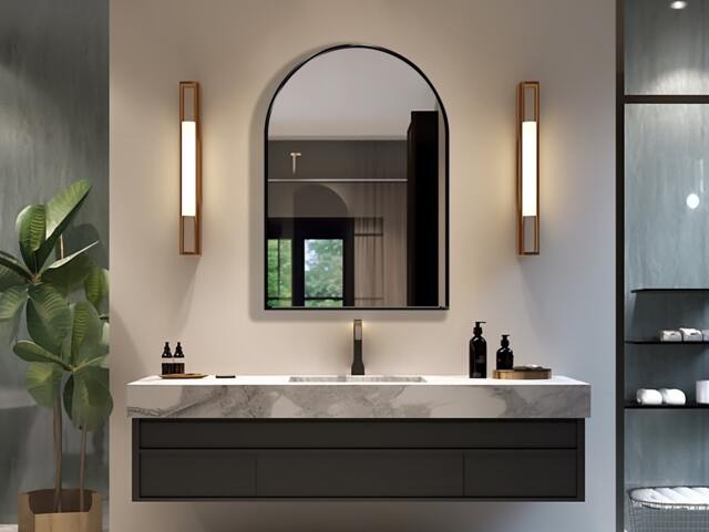 Arched Mirror, Half Oval Arch Shape Mirror - Decorative Wall Mirrors For Aesthetic Room Decor Available in Sizes & Frame Colors - image 1