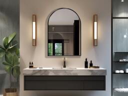 Arched Mirror, Half Oval Arch Shape Mirror - Decorative Wall Mirrors For Aesthetic Room Decor Available in Sizes & Frame Colors - thumbnail 1
