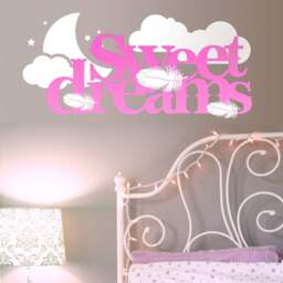 Sweet Dreams Vinyl Wall Art Sticker Modern Quote Home Kids Bedroom Decals Decoration - thumbnail 1