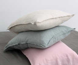 Linen Pillow Shams. Pillow Cases. Bedding. Stonewashed Linen Envelope Closure Cover. Standard Pillow. Queen King Size - thumbnail 1