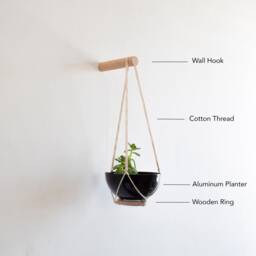 Mini Succulent Planter, Small Plant Hanger, Wall Hook For Hanging Plants, Aluminum Holder, Hanger - thumbnail 2