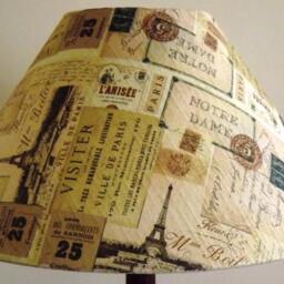 Vintage Paris Postcard Lampshade Eiffel Tower Decoupage - thumbnail 3