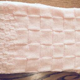 New Born This Is A Hand Knitted Baby Blanket in Pink, Blue Or White. It 25 Inches By Inches. Perfect Size For Stroller - thumbnail 3