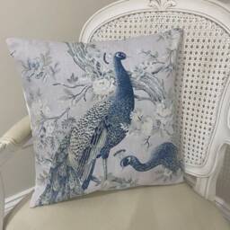 Handmade Cushion Cover in Laura Ashley Belvedere, Peacock Print, The Midnight Colour Way, Various Sizes Available - thumbnail 2