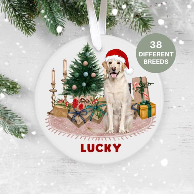 Labrador Retriever, Dog Christmas Decoration , Personalised Ornament, Custom Pet Lover Personalized Bauble UK - image 1