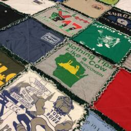 T Shirt Rag Quilt, Memory Blanket, Graduation Gift, High School Stadium Christmas College Gift - thumbnail 2