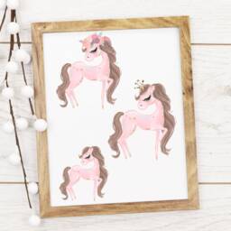 Nursery Prints - Unicorn, Swan & Ballerina Prints. Set Of 3 Pretty Pink Nursery Girls Room Decor Wall Art Gift - thumbnail 2