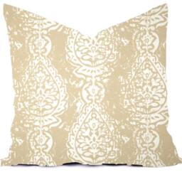 Custom Outdoor Indoor Pillow Cover Sham - Tan Khaki Sand Navy Indigo Blue 16x16 18x18 - thumbnail 4