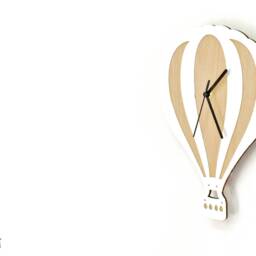 Hot Air Balloon Wooden & Acrylic Wall Clock - Kids Nursery Room, Teens Baby Room - thumbnail 3