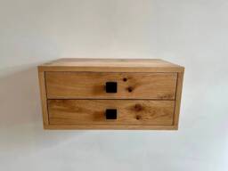 Farmhouse Floating Nighstand With Drawers Rustic Oak Bedside Table For Bedroom Mid Century Modern Nightstand Western Small Furniture