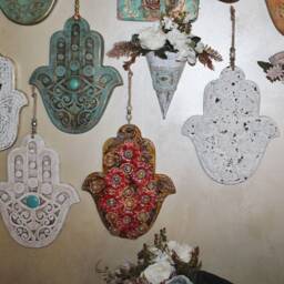 Large Stone Hamsa Wall Hanging Handmade Home Decor - thumbnail 3