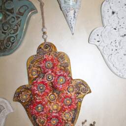 Large Stone Hamsa Wall Hanging Handmade Home Decor - thumbnail 4