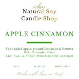 Apple Cinnamon Candle, Luxury Home Fragrance Gift - thumbnail 2