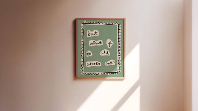 But What If It All Works Out? Unframed Print - Positive Poster Art Colourful Wall Decor Uplifting Prints Motivating - image 1
