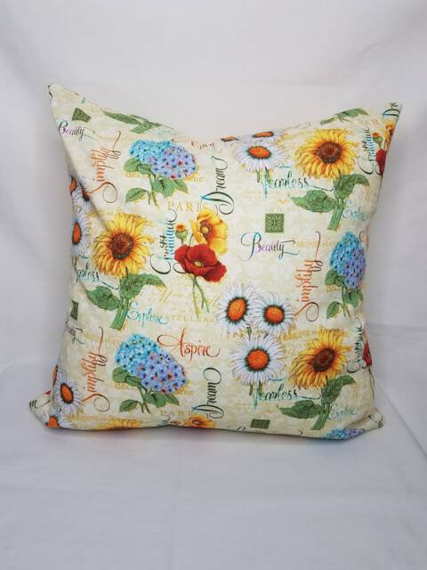 Inspirational Quotes Pillow Cover, 16x16 Decorative Pillow, Toss Home Decor, Summer, Spring Give Thanks, Joyful - image 1