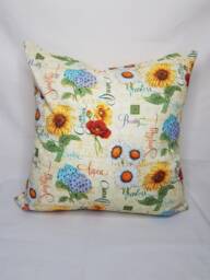 Inspirational Quotes Pillow Cover, 16x16 Decorative Pillow, Toss Home Decor, Summer, Spring Give Thanks, Joyful - thumbnail 1
