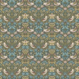 Mustard Velvet Drum Lampshade/ Ceiling Shade William Morris Strawberry Thief Teal Interior - thumbnail 2