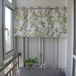 Bird & Tree Cafe Curtain, Kids Nursery Valance, 100% Cotton - thumbnail 2