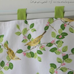 Bird & Tree Cafe Curtain, Kids Nursery Valance, 100% Cotton - thumbnail 3