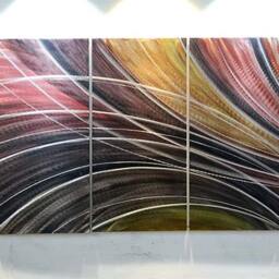 Abstract Metal Wall Art Sculpture, Hand-Painted 5-Panel Artwork - thumbnail 2
