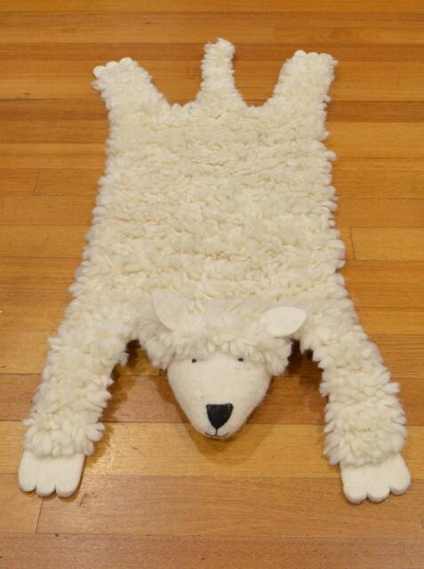 Handmade Wool Sheep Rug - Nursery Decor, Animal Skin - image 1