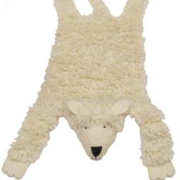 Handmade Wool Sheep Rug - Nursery Decor, Animal Skin - thumbnail 3