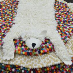 Handmade Wool Sheep Rug - Nursery Decor, Animal Skin - thumbnail 2