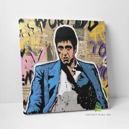 Graffiti Scarface Canvas Art Wall Print Mafia Gangster Abstract Picture Framed Home Decor -E231 - thumbnail 1