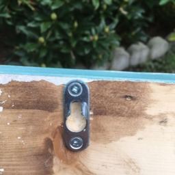 Wood Coat Rack With 5 Cast Iron Hooks, Hand Made, Chalk Painted - thumbnail 3