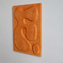 Japandi Wall Art, Wabi Sabi Decor, Orange Terracotta Earthy Artwork, Boho Hanging, Textured Abstract Organic Plaster Art - thumbnail 3