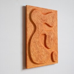 Japandi Wall Art, Wabi Sabi Decor, Orange Terracotta Earthy Artwork, Boho Hanging, Textured Abstract Organic Plaster Art - thumbnail 2