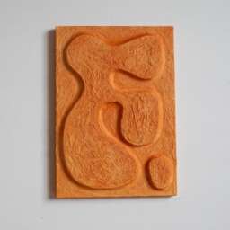 Japandi Wall Art, Wabi Sabi Decor, Orange Terracotta Earthy Artwork, Boho Hanging, Textured Abstract Organic Plaster Art