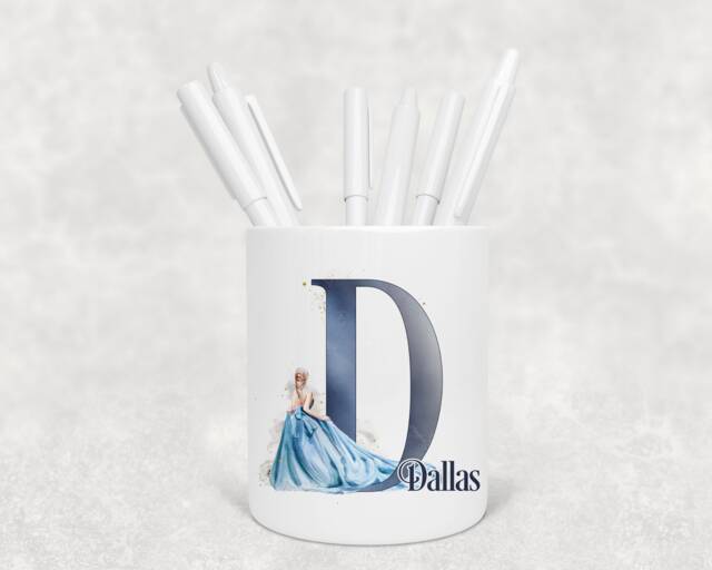 Personalised Princess Alphabet Pencil Pot, Makeup Brush Holder - image 1
