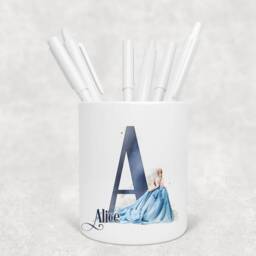Personalised Princess Alphabet Pencil Pot, Makeup Brush Holder - thumbnail 2