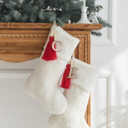 Natural Christmas Stocking, Personalized Minimalist Scandinavian Christmas, Neutral Family Stockings, Farmhouse Stockings - thumbnail 4