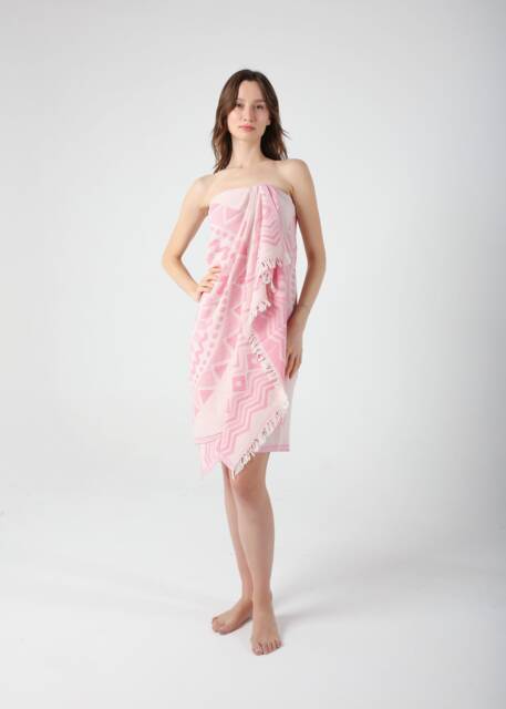 Pink Mandala Jacquard Turkish Beach Towel, Cotton Blanket, Cover Up, Wedding Sarong, Bridesmaid Gift, Travel Towel - image 1