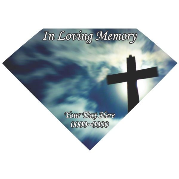Cross in Loving Memory Full Color Diamond 010 Custom Vinyl Wall Decal Or Car Sticker - Ilmfullcolordiamond010Et