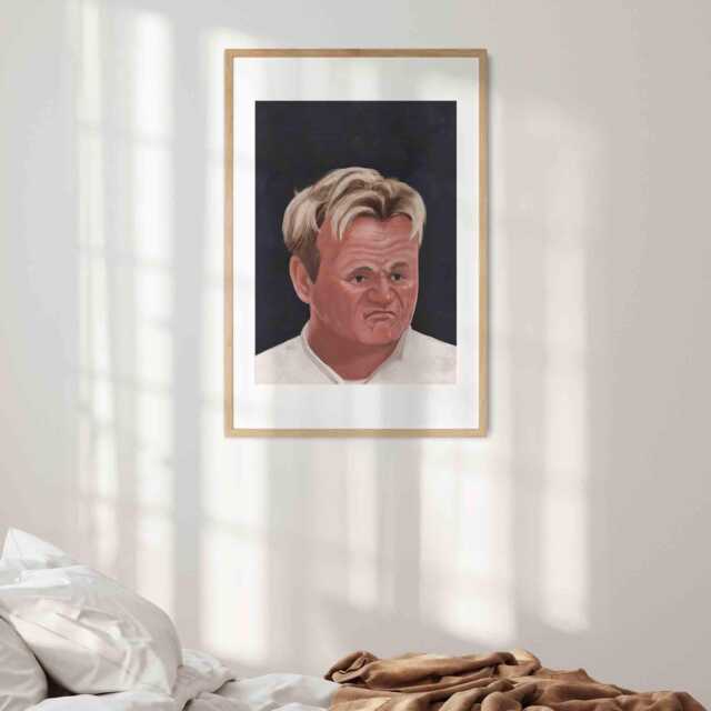 Disappointed Gordon Ramsay Wall Art - Custom Background Colour Funny Chef Meme Print Kitchen Humour Home Decor Poster Tv Cooking Artwork - image 1