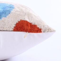 16x24 Ikat Velvet Pillow Cover, Handmade Cushion, Decorative Throw Pillow, Boho Cushion Turkish Home Decor - thumbnail 3