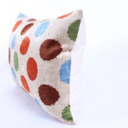16x24 Ikat Velvet Pillow Cover, Handmade Cushion, Decorative Throw Pillow, Boho Cushion Turkish Home Decor - thumbnail 2