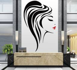 Woman Face Wall Decal Beauty Salon Lashes Decor 2881 - thumbnail 1