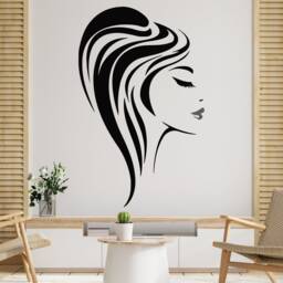Woman Face Wall Decal Beauty Salon Lashes Decor 2881 - thumbnail 2