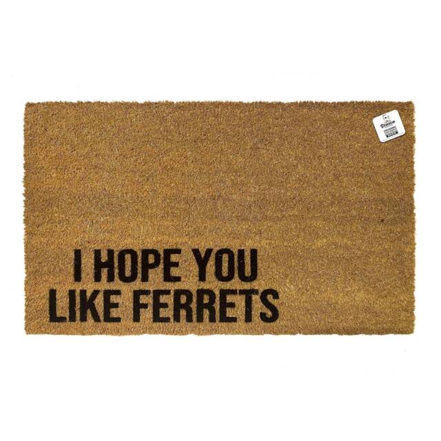 I Hope You Like Ferrets Doormat - Funny Ferret Welcome Mat Lover Gift Pet Friendly Front Porch Rug Handmade Coir Entryway - image 1