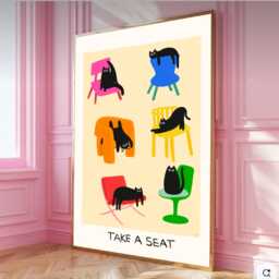 Funny Cat Art Print Humorous Feline Wall Decor - thumbnail 3